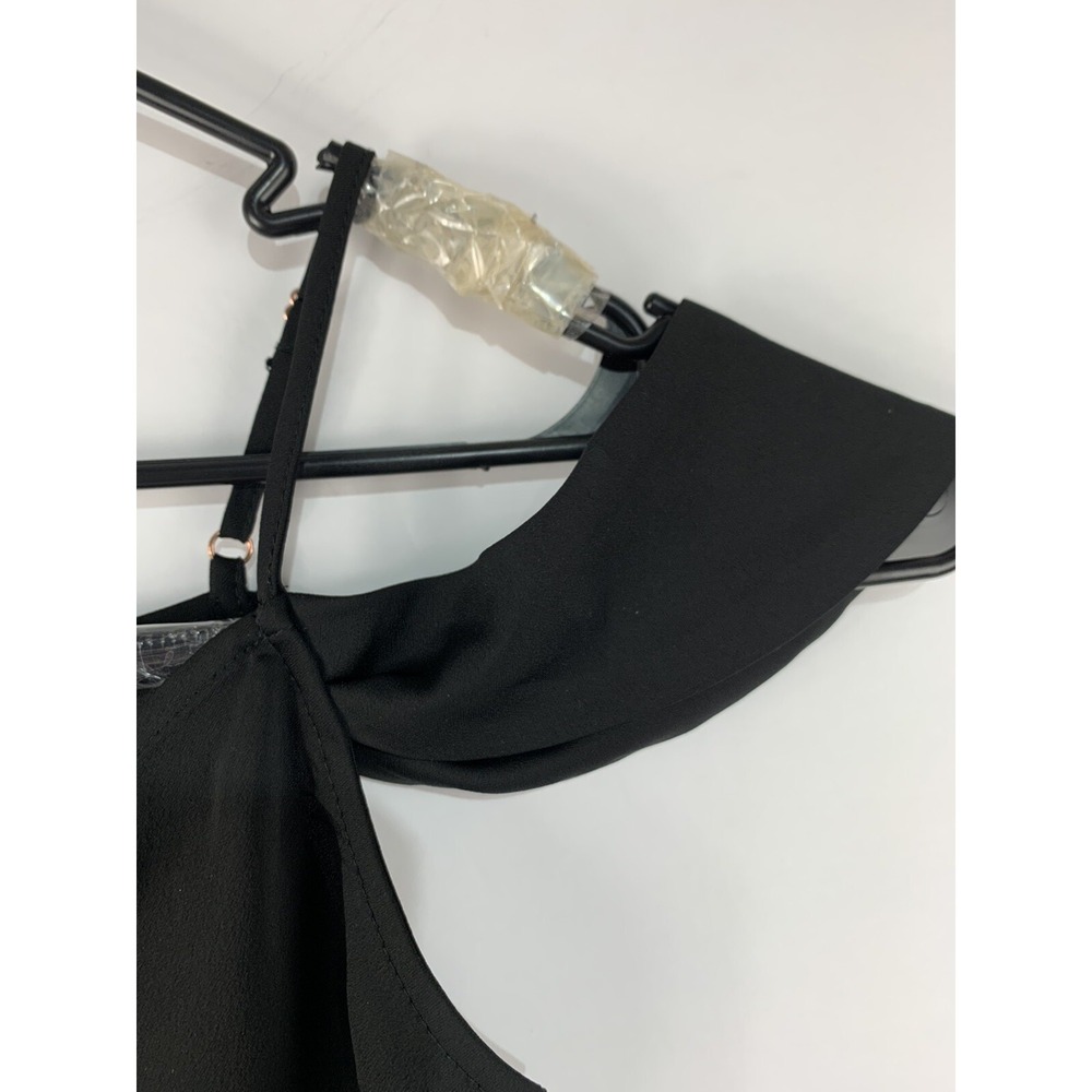 NWT Material Girl Womens Small Black Spaghetti Strap Crop Top - Picture 5 of 7